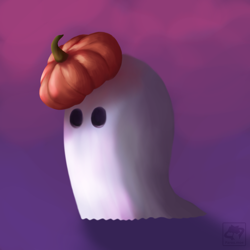 Ghost with Pumpkin Beret (Halloween 2023)